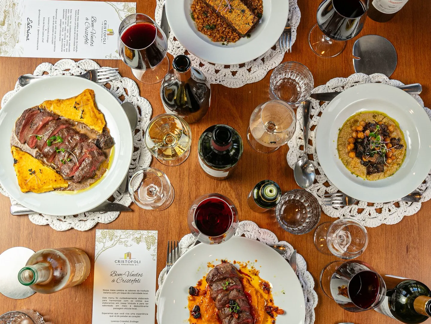 Jantar harmonizado na Vinícola Cristofoli
